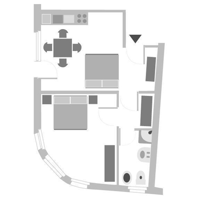 apartment for 4 or 5 persons 