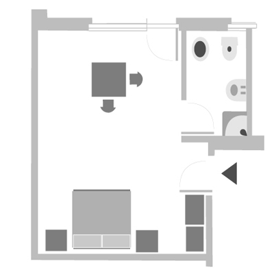 room for 2 or 3 persons 